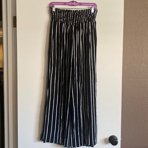 Black and White Stripe Wide Leg